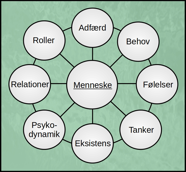 Integrativ I-model i forsimplet form, unik for Dialogos Psykoterapi v/Christopher Schaffalitzky. Den unikke integrative model, tilknyttet Dialogos Psykoterapi v/Christopher Schaffalitzky